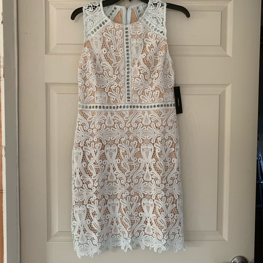 Lulu’s Dream Life Light Blue Lace Bodycon Dress